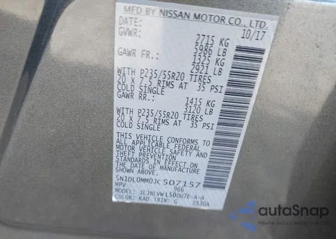 2018 Infiniti Qx60 из США, поврежденный, VIN 5N1DL0MM0JC507157